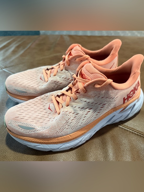 Hoka One One Shoes - Womens Hoka One One Sneakers Clifton 8 'CSPY orange' Running size 9